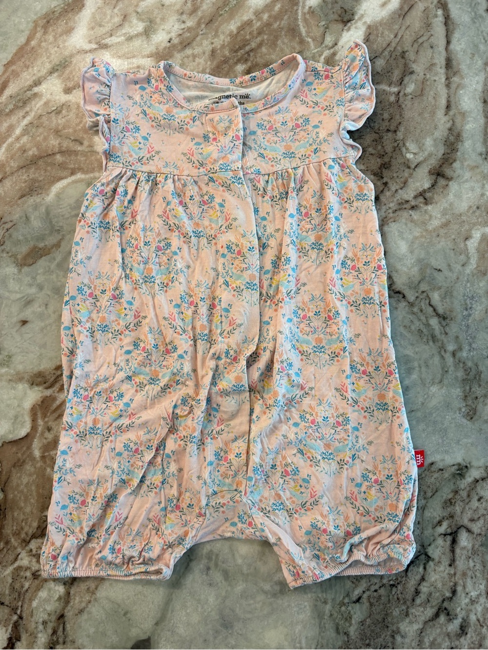 Magnetic Me Baby Girls Romper Narwhals Magnet Button Suit 18-24 Months Pink